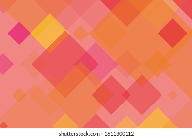 Pink-orange rhombus on light background. Abstract card. Vector illustration, banner. Geometric line shape pattern. Vector card, banner. Colorful geometric background design. Pale backdrop.