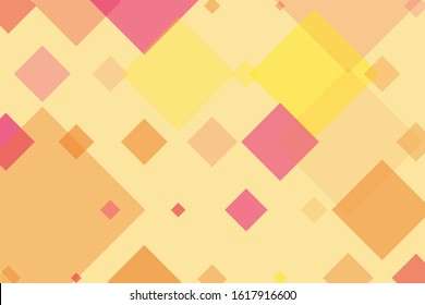 Pink-orange rhombus on light background. Abstract card. Vector illustration, banner. Geometric line shape pattern. Vector card, banner. Colorful geometric background design. Pale backdrop.