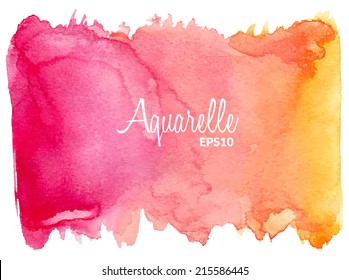 Pink-orange watercolor vector background.