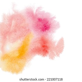 Pink-orange watercolor vector background.