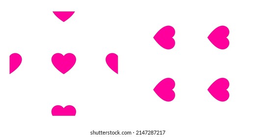 Pinkpurple seamless, repeatable heart shape, icon pattern, texture. Heart wrapper, wrapping paper background