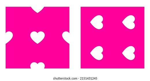 Pinkpurple seamless, repeatable heart shape, icon pattern, texture. Heart wrapper, wrapping paper background