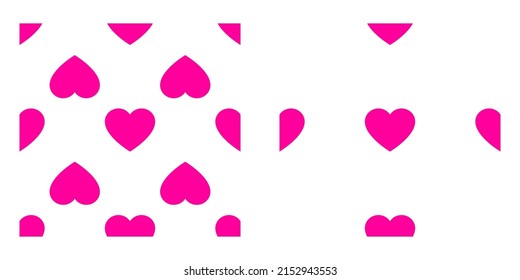 Pinkpurple seamless, repeatable heart shape, icon pattern, texture. Heart wrapper, wrapping paper background