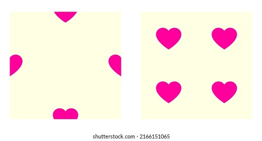 Pinkpurple seamless, repeatable heart shape, icon pattern, texture. Heart wrapper, wrapping paper background
