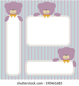 Pinkr bear teddy with  banners 