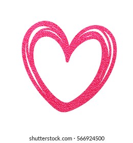 Pink-Red glitter heart for Valentine day on white premium card