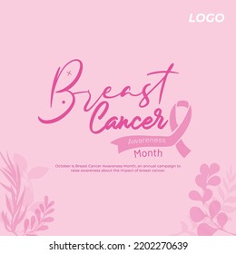 Pinktober National Breast Cancer Awareness Month banner editable template