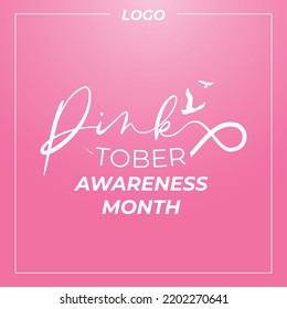 Pinktober National Breast Cancer Awareness Month banner editable template