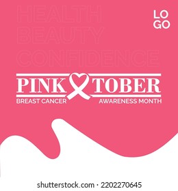 Pinktober National Breast Cancer Awareness Month banner editable template