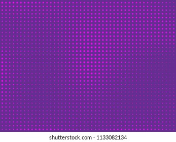 Pink-violet, purple halftone background. Digital gradient. Abstract backdrop with circles, point, dots. Dotted pattern. Futuristic panel Vector illustration
