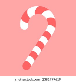 Pink-white Christmas candy cane icon