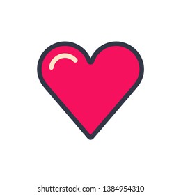 Pinky Beating Heart Vector Icon Stock Vector (Royalty Free) 1384954310