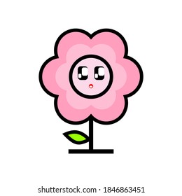 Pinky Character Flowers Illustration Vector