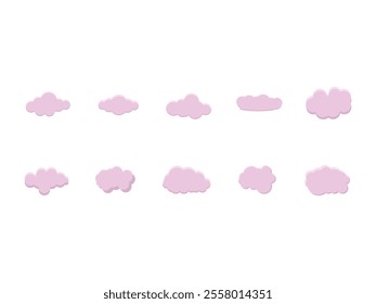 Pinky Cloud Design Element Set