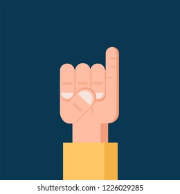 Pinky Finger Flat icon. Isolated Vector symbol