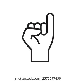 Pinky finger icon Simple thin outline