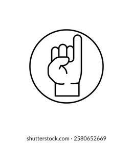 Pinky finger icon Vector logo set flat