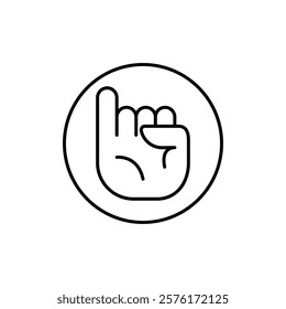 Pinky finger icon vector outline logo sign