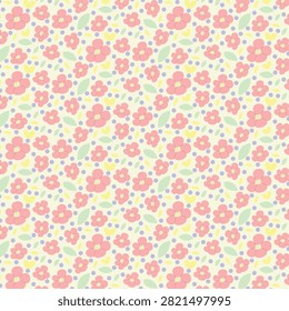 pinky floral seamless pattern. This pattern is suitable for packaging background designs, fabrics, and more.