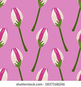 el patrón de primavera de las flores rosadas es una moda sin fisuras. diseño de mosaico de fondo textil