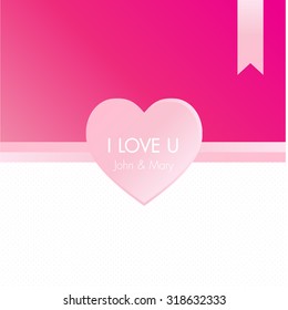 Pinky Heart Greeting Card Vector