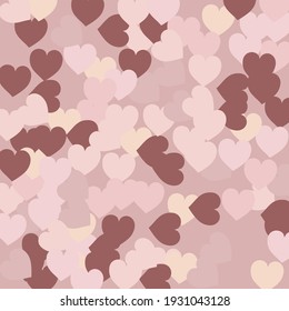 Antecedentes de la boda romántica rosada rosada. Ilustración de Arte Multicolor de color claro San Valentín. Los Corazones Coloridos Pastel Aman La Impresión De Vectores Confetti. Moderno Patrón De Arte Moderno Pastel Beige.