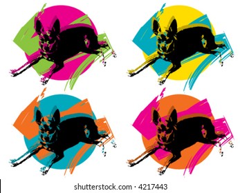 PINKY pop art (vector) - illustration of a min pin for animal lovers (in memory of my beloved dog)