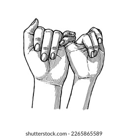 Pinky Promise, hand drawn illustration , clip art vector