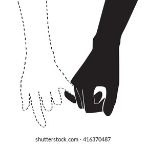 pinky promise , hand holding vector