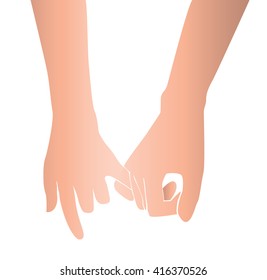 pinky promise , hand holding vector