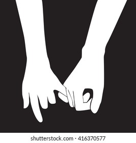 pinky promise , hand holding vector