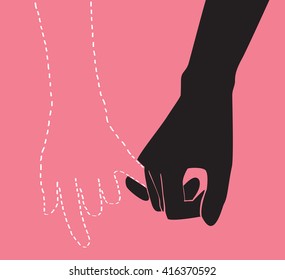 pinky promise , hand holding   vector