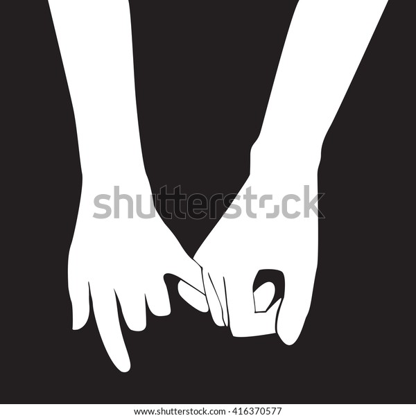 Pinky Promise Hand Holding Vector Stock Vector Royalty Free 416370577 