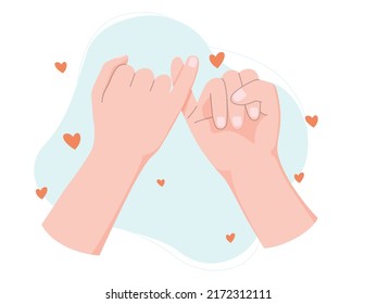 Pinky promise hands gesturing. Concept of reconciliation of friends or lovers.