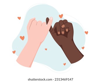 Pinky promise hands gesturing. Concept of reconciliation of friends or lovers.