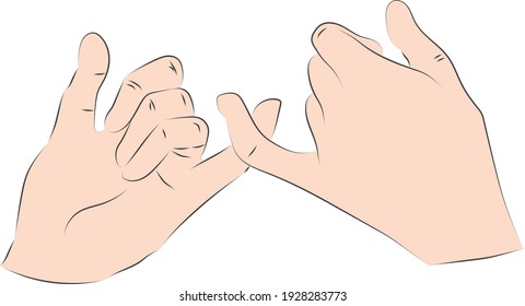 Pinky Promise Hands Gesturing Vector