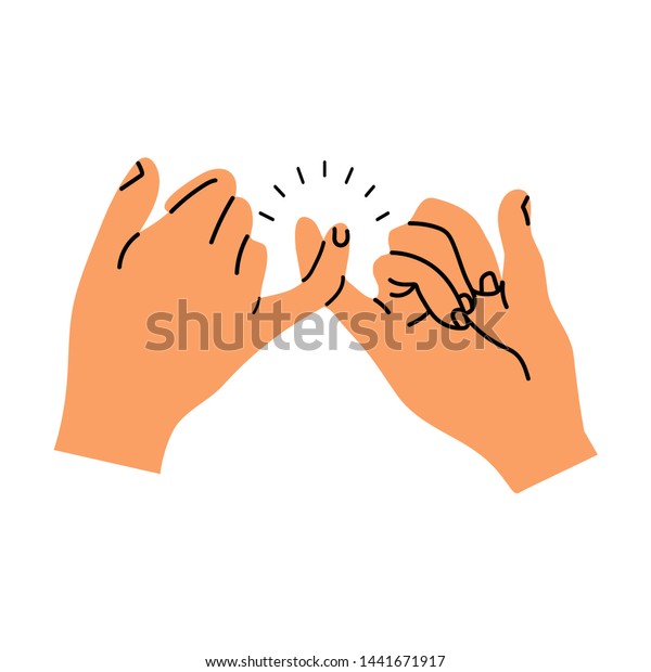 Pinky Promise Hands Gesturing Vector Stock Vector Royalty Free 1441671917 