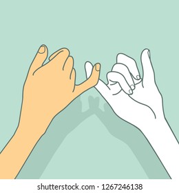 Pinky promise hands vector concept svg