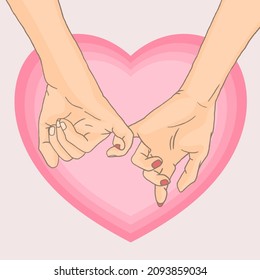 Pinky Promise With Heart Shape, Valentines Day Card