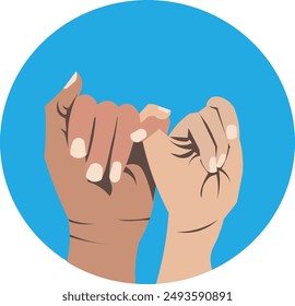 Pinky promete Ilustración vectorial con fondo azul círculo