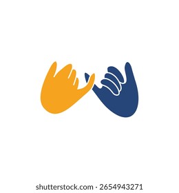 Design de logotipo de vetor de promessa de dedo rosado