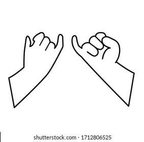 Pinky swear  flat design line icon