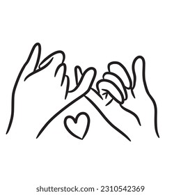 Pinky swear friendship,love promise line icon