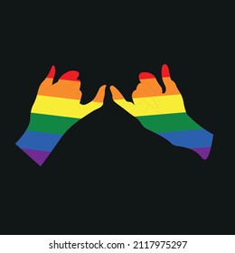 Pinky Swear Hands with the Colors of the Rainbow