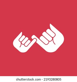 Pinky Swear Promise Dad And Son Daughter Little Finger Hand Logo Vector Icon Illustration