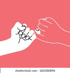 Pinky swear promise. hands vector.