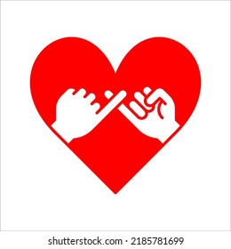 Pinky swear, or pinky promise icon. vector illustration on white background