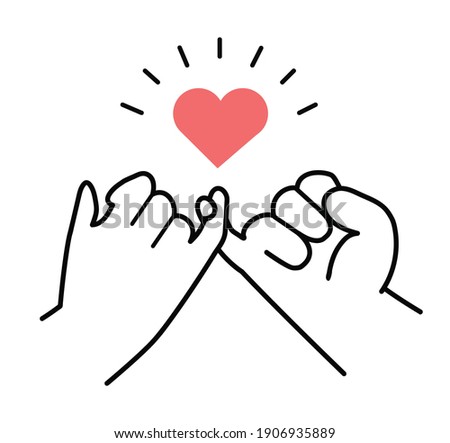 Pinky swear or Pinky  promise line icon vector