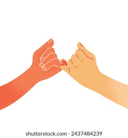 pinky swear promise vector simple illustration