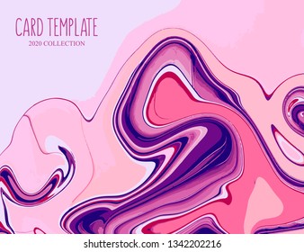 Pinky violet gradient moving decoration. Liquid fluid trendy shapes. Minimal dynamic cover illustration.  Colorful blush modern banner, presentation template. Surface vector art. Vintage splash